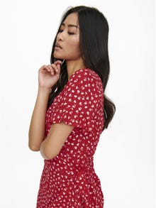 ONLY Mini wrap dress -Mars Red - 15206407