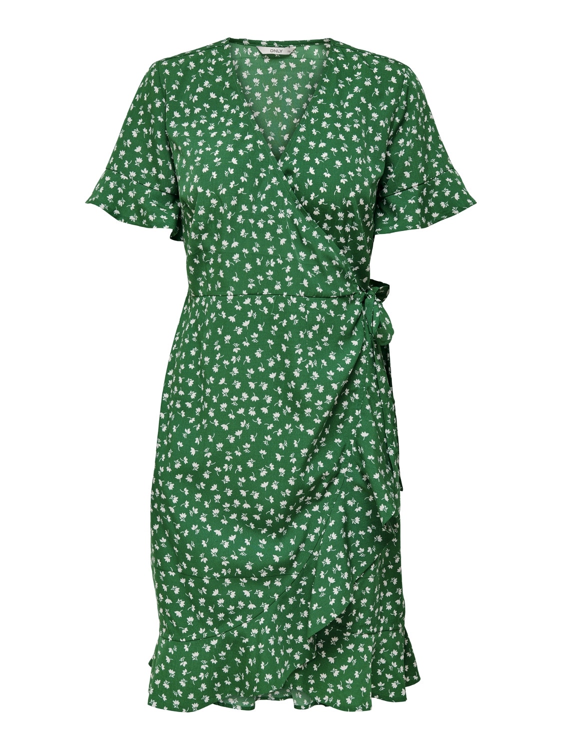 ONLY Normal geschnitten V-Ausschnitt Kurzes Kleid -Verdant Green - 15206407
