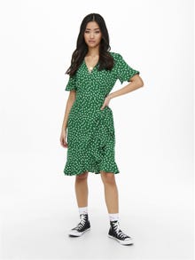 ONLY Mini wrap dress -Verdant Green - 15206407