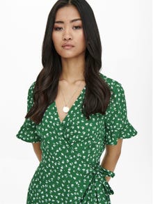 ONLY Regular Fit V-Neck Short dress -Verdant Green - 15206407