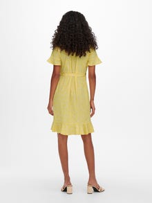 ONLY Regular Fit V-Neck Short dress -Cream Gold - 15206407