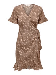 ONLY Mini wrap kjole -Brownie - 15206407