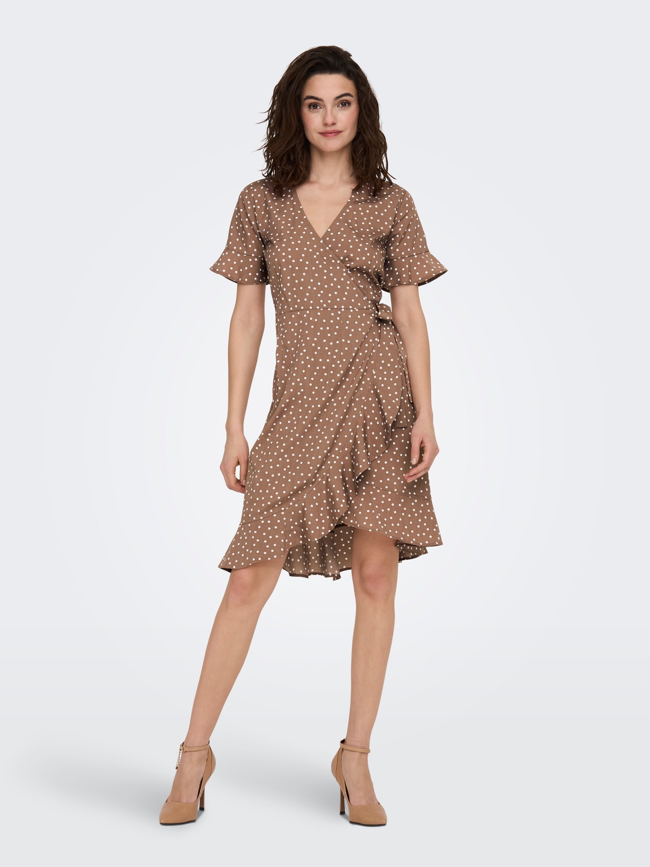 ONLY Mini wrap dress -Brownie - 15206407