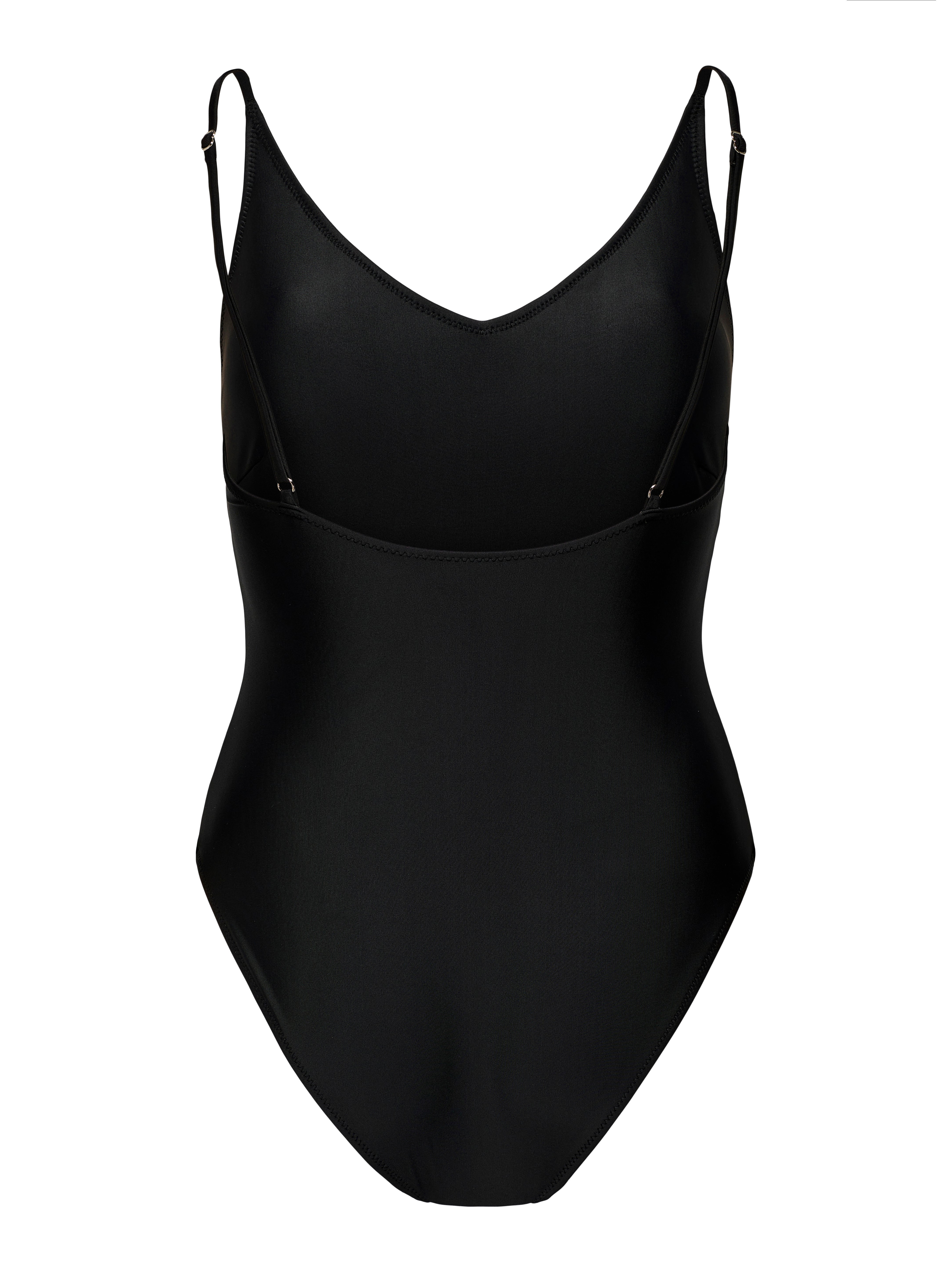 Deep v-neck Swimsuit, Black