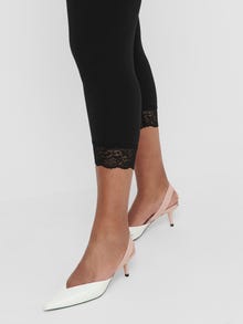ONLY Curvy lace detail Leggings -Black - 15206763