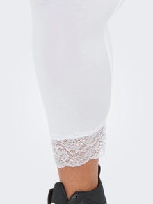ONLY Curvy Spitzendetail Leggings -White - 15206763