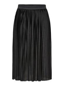 ONLY Plisséret Midi nederdel -Black - 15206814