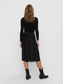 ONLY Plisséret Midi nederdel -Black - 15206814