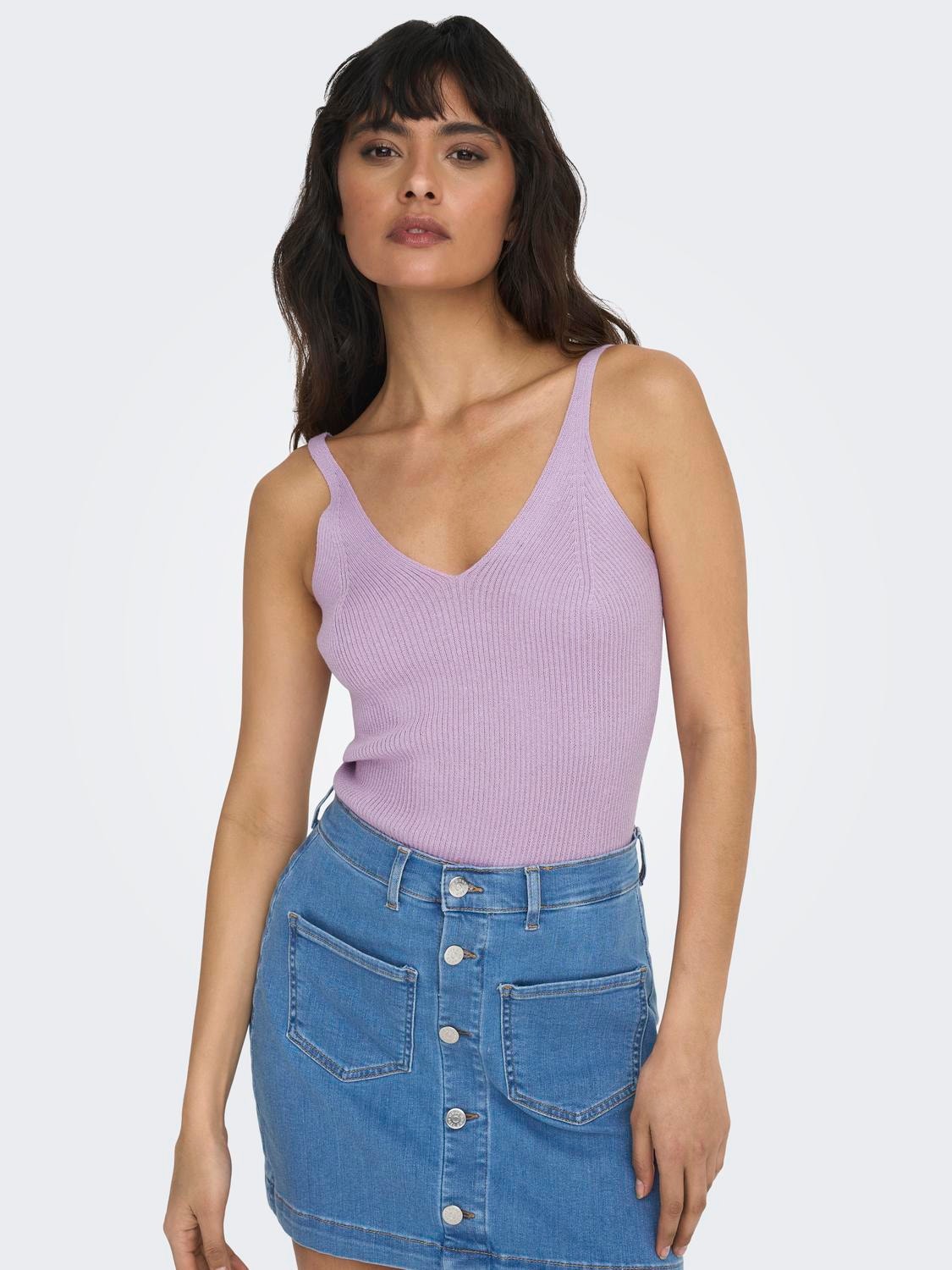 ONLY Sleeveless Knitted Top -Orchid Bloom - 15207059