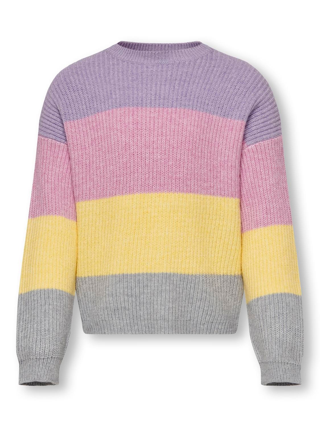 ONLY Striped Knitted Pullover -Viola - 15207169