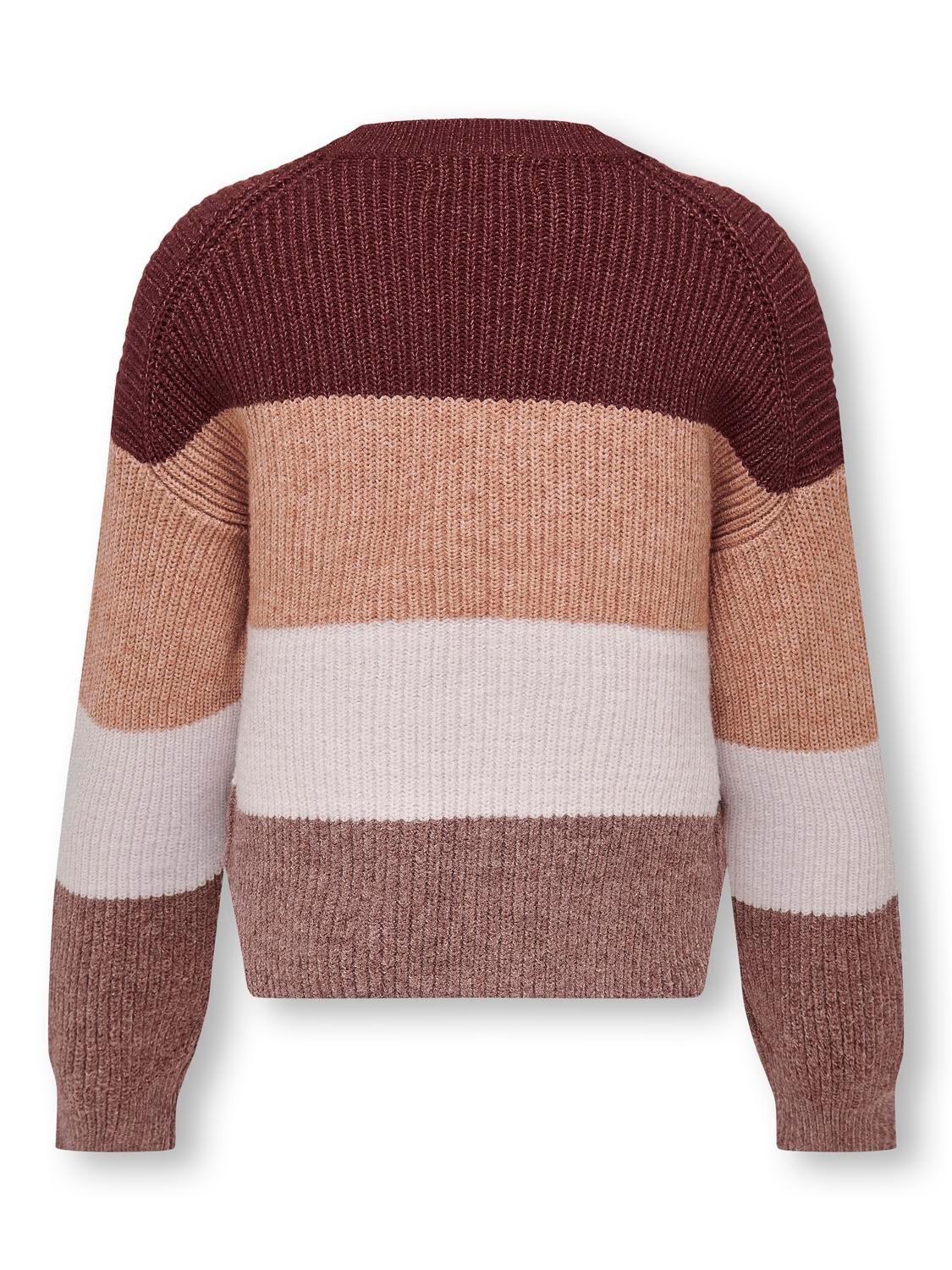 ONLY Striped Knitted Pullover -Spiced Apple - 15207169
