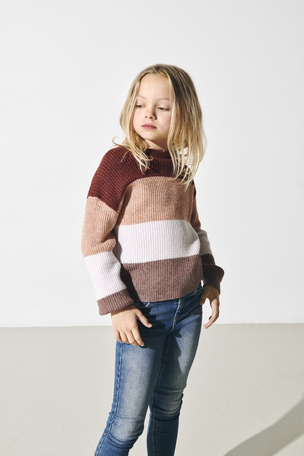 ONLY Striped Knitted Pullover -Spiced Apple - 15207169