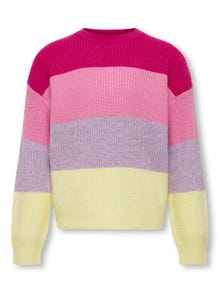 ONLY Regular Fit Round Neck Ribbed cuffs Dropped shoulders Pullover -Fuchsia Purple - 15207169