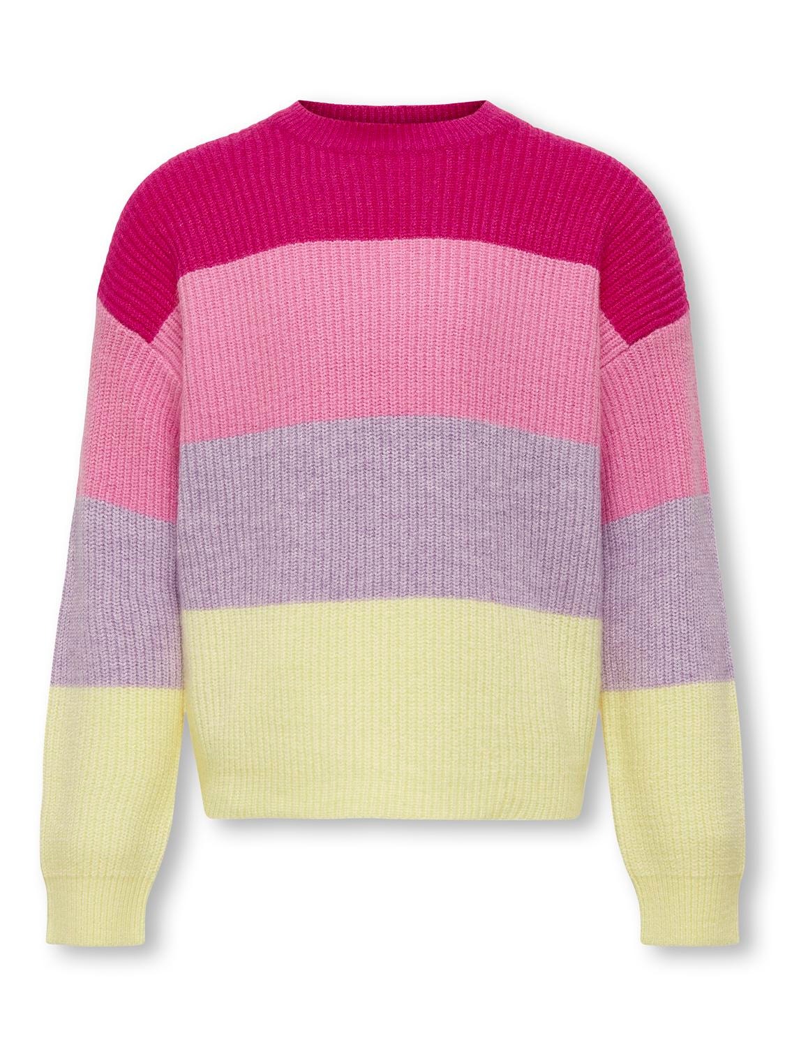 ONLY Striped Knitted Pullover -Fuchsia Purple - 15207169