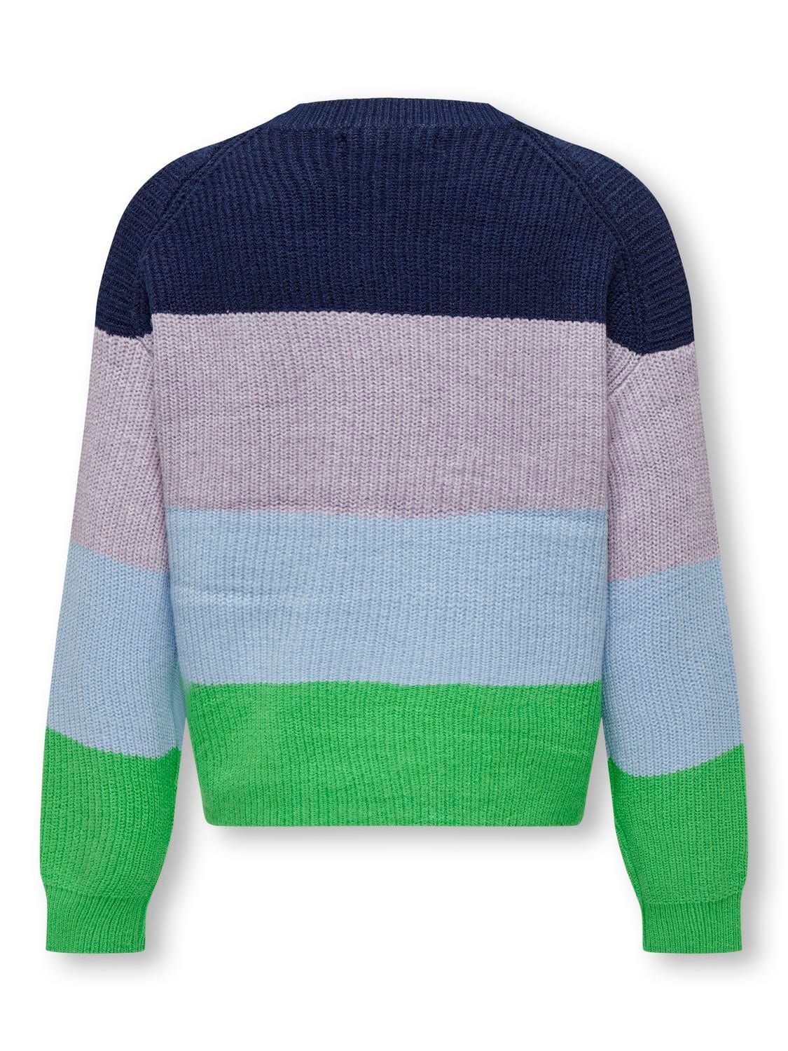 ONLY Striped Knitted Pullover -Island Green - 15207169