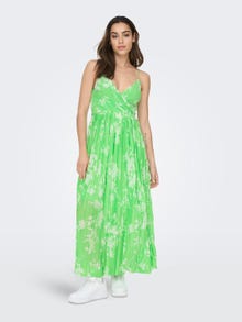 ONLY Regular Fit V-Neck Thin straps Long dress -Summer Green - 15207351