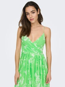 ONLY Normal geschnitten V-Ausschnitt Schmale Träger Langes Kleid -Summer Green - 15207351