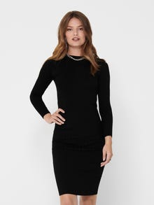 ONLY Tight fit Stickad klänning -Black - 15207693