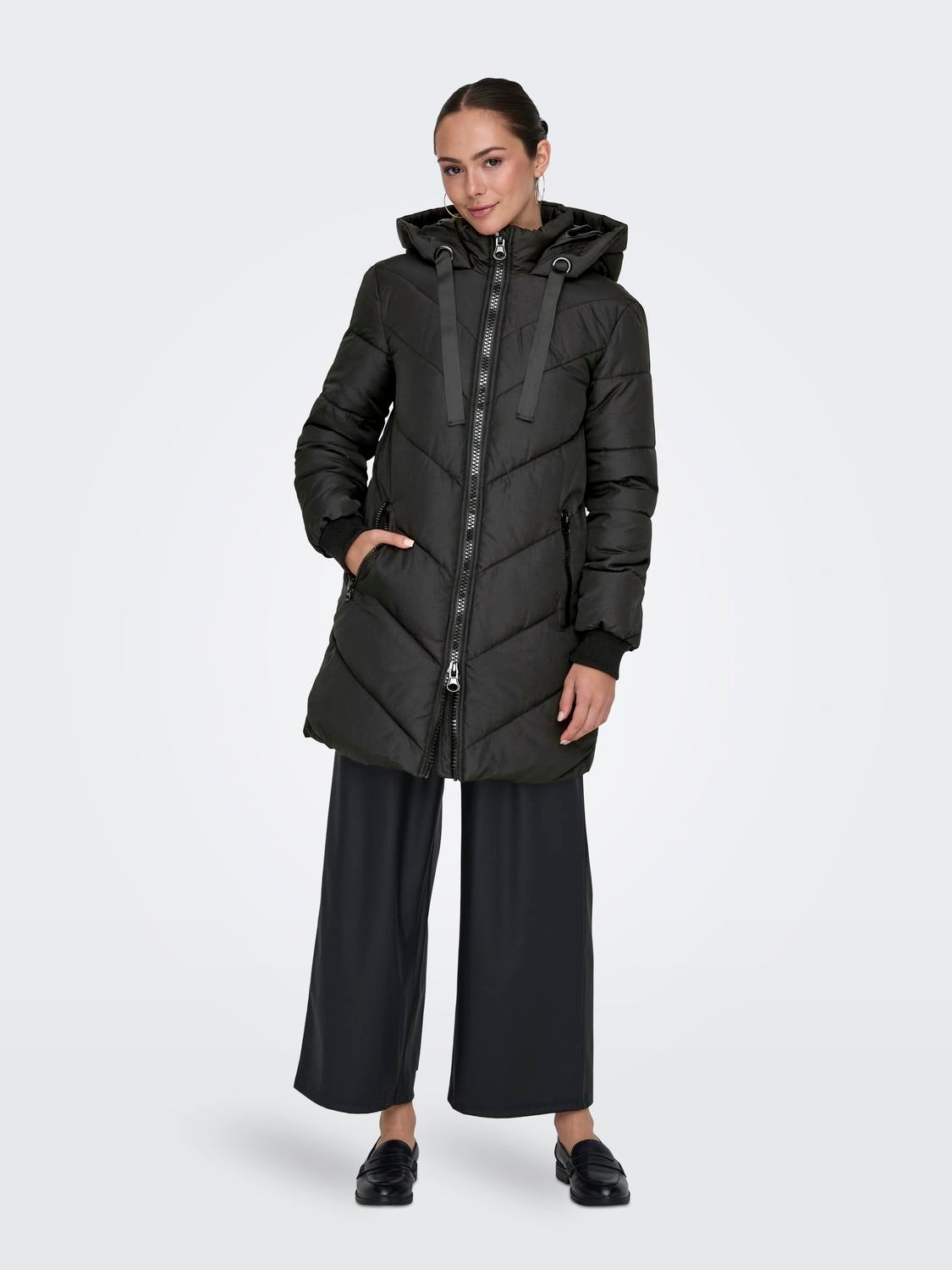 Long hot sale padded jacket