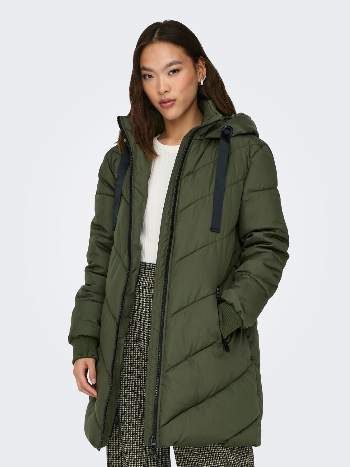 ONLY Hood with string regulation Coat -Forest Night - 15207784