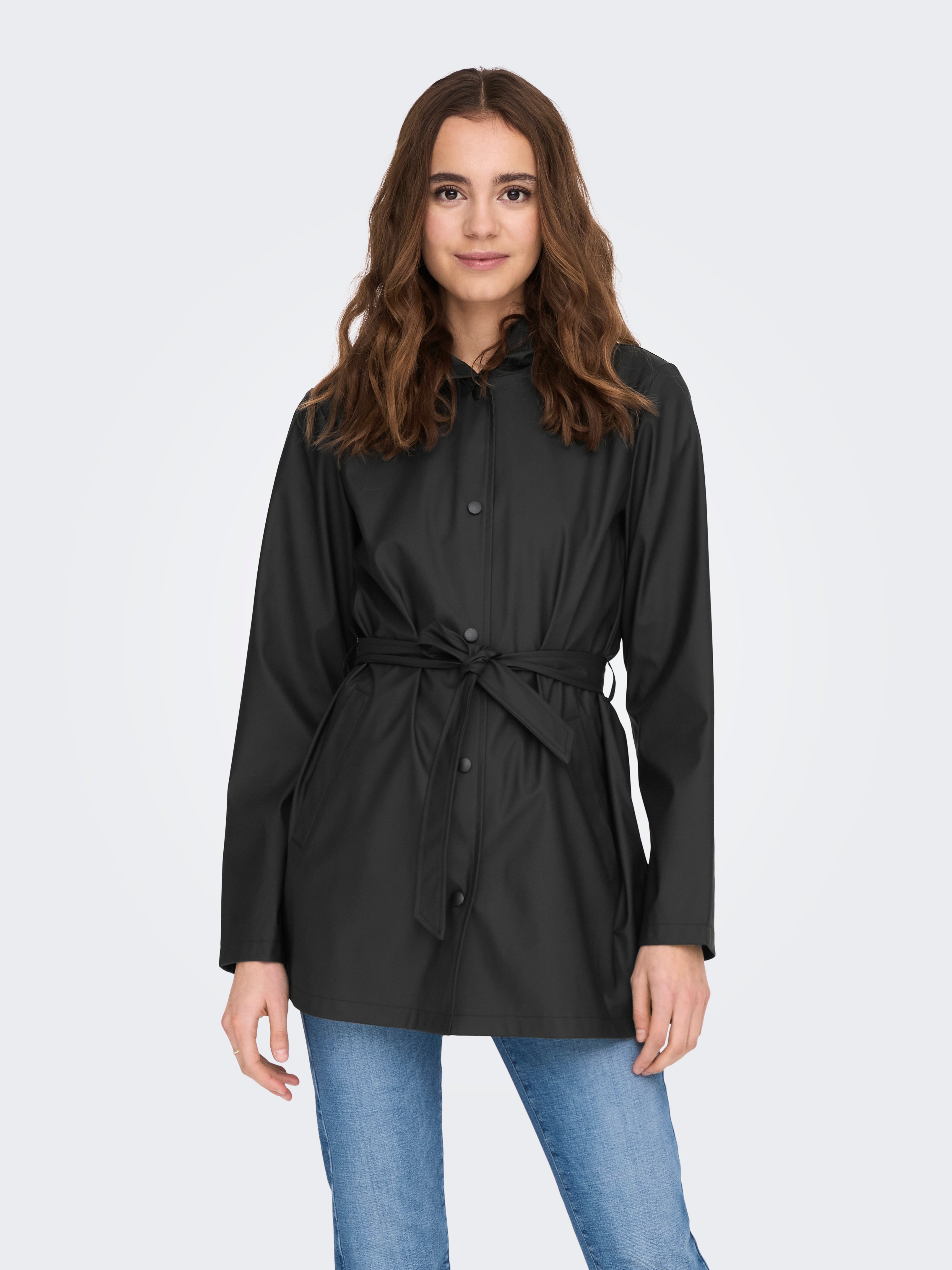 Long Rain jacket | Black | ONLY®