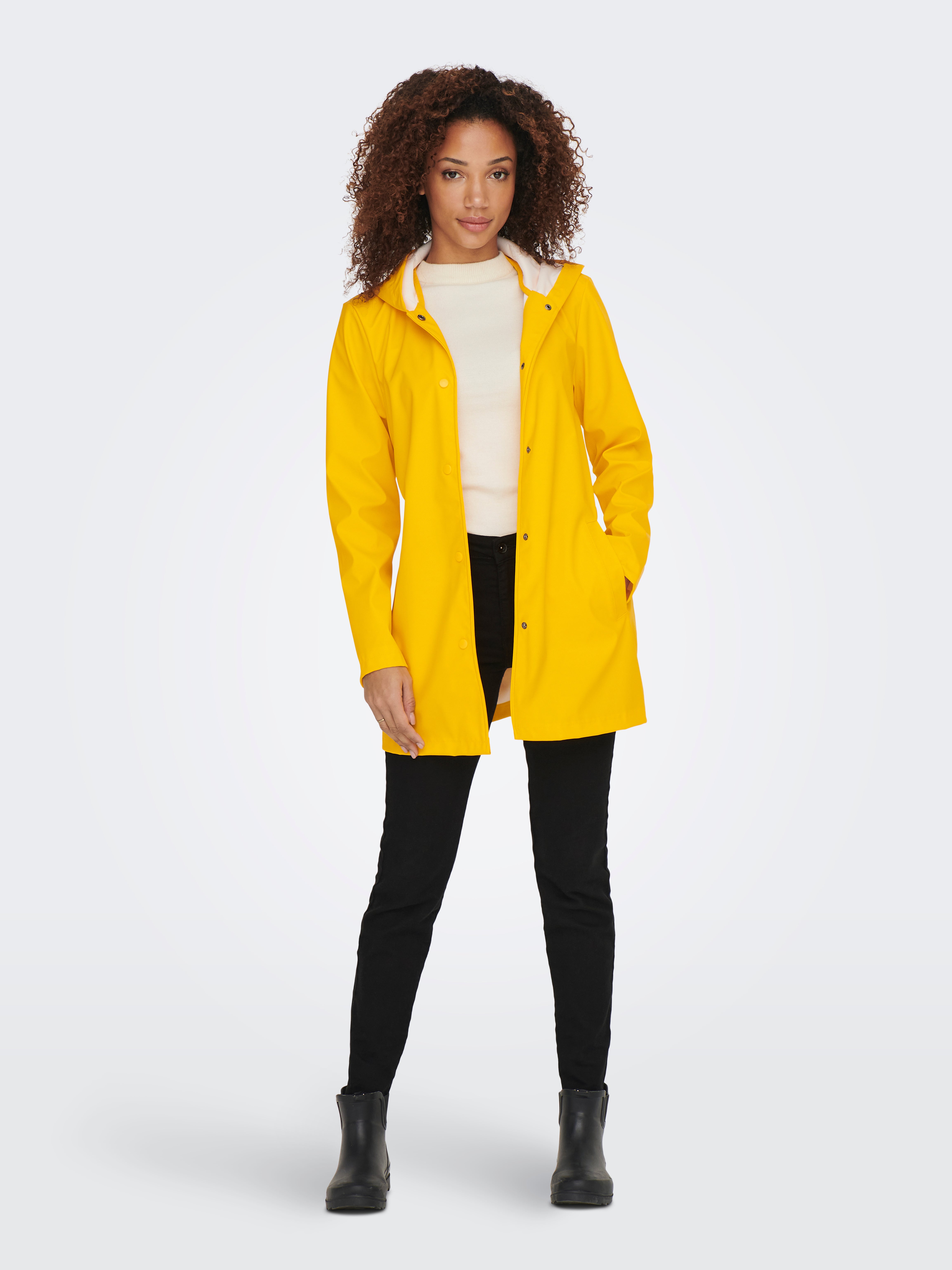 yellow rain jacket plus size