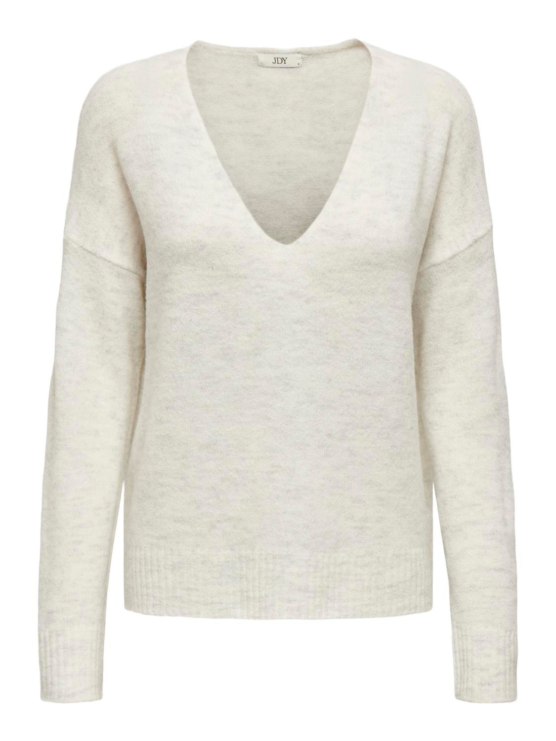 V-neck Knitted Pullover | White | ONLY®