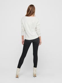 ONLY V-Neck Ribbed cuffs Dropped shoulders Pullover -Cloud Dancer - 15207823