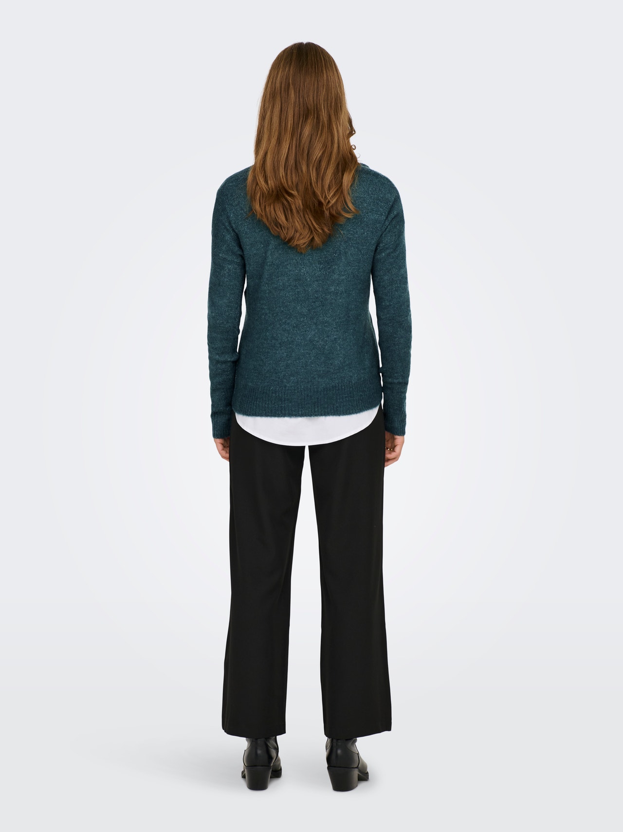 ONLY V-neck Knitted Pullover -Atlantic Deep - 15207823