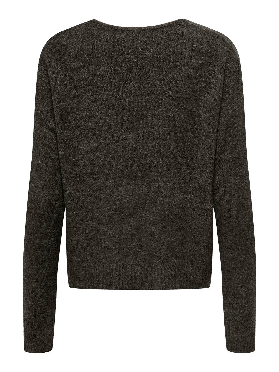 ONLY V-neck Knitted Pullover -Bracken - 15207823