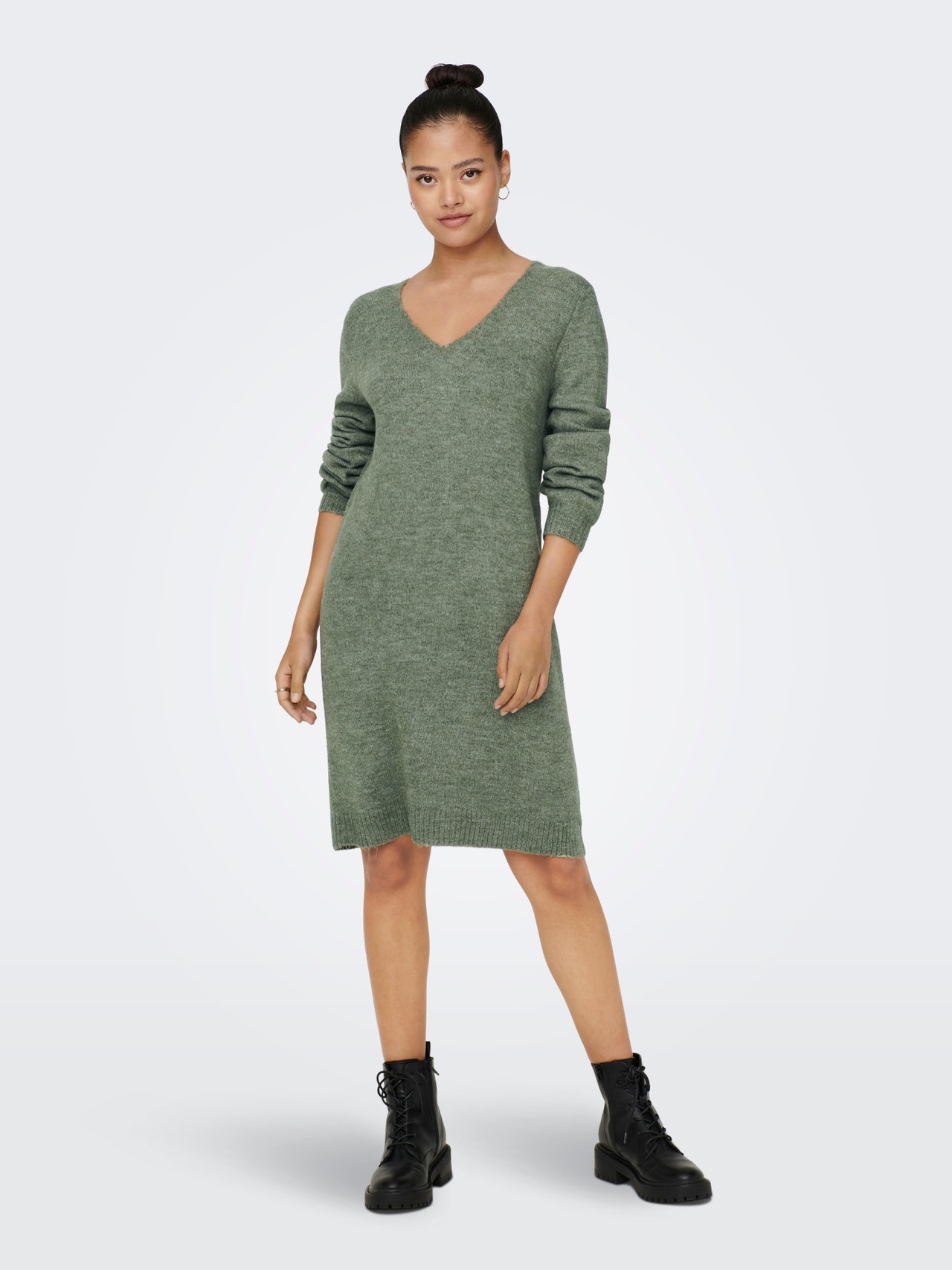 V-hals jurk | Midden Groen | ONLY®