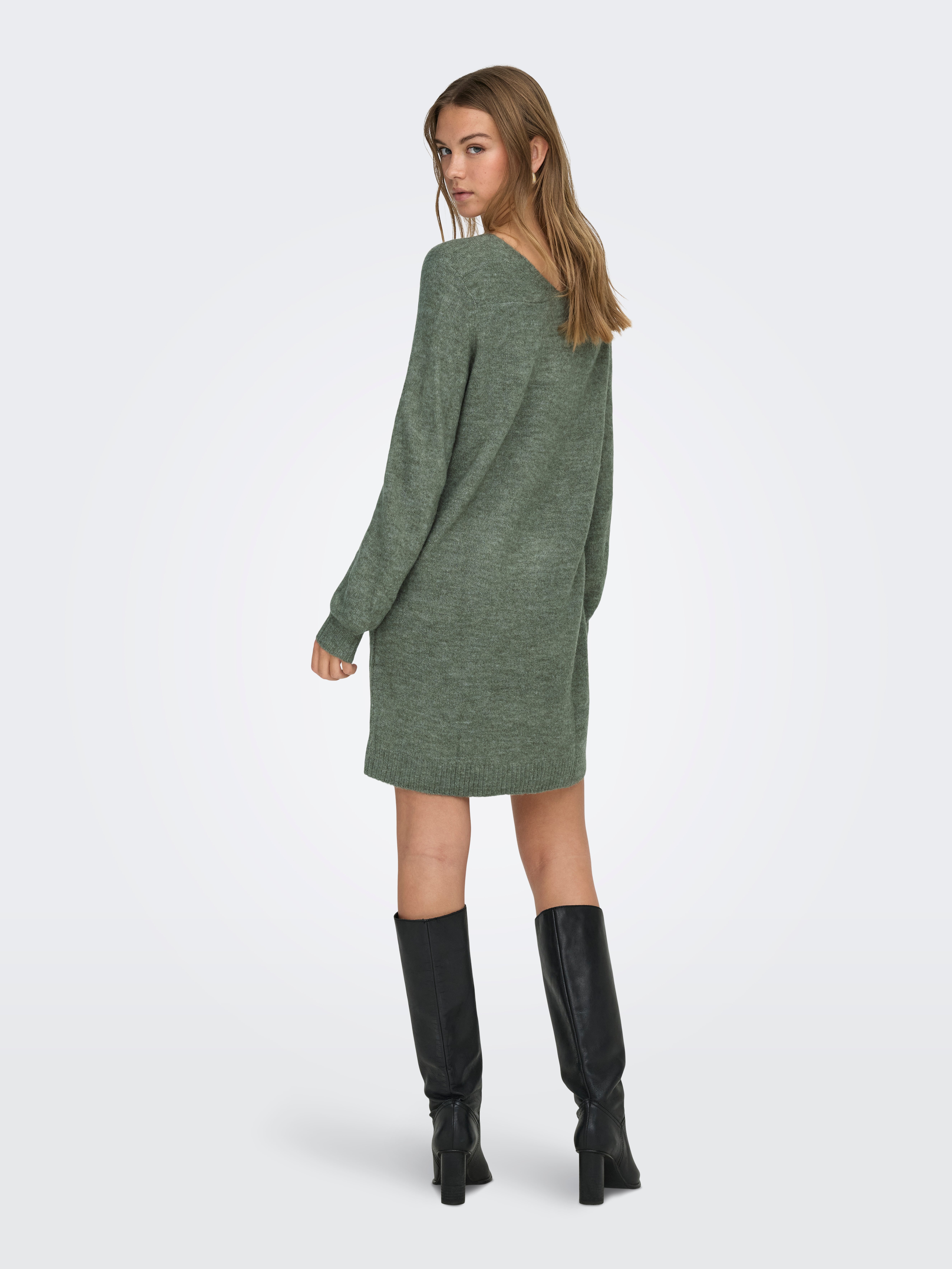 Damen V-Ausschnitt Bluse - Geraffter Bund & Ballonärmel