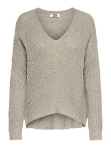 ONLY V-neck knitted pullover -Cement - 15208245