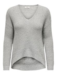 ONLY V-Neck Ribbed cuffs Dropped shoulders Pullover -Cloud Dancer - 15208245