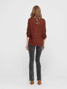 ONLY V-neck knitted pullover -Smoked Paprika - 15208245