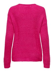 ONLY V-neck knitted pullover -Fuchsia Purple - 15208245
