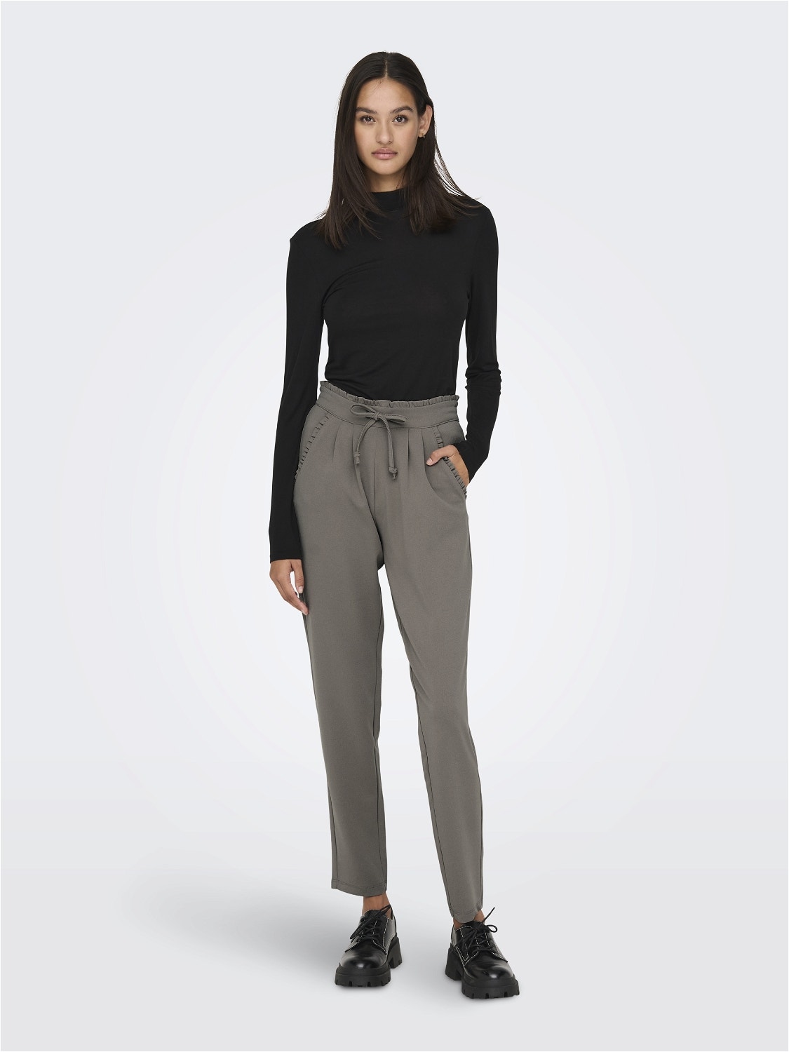 ONLY Wide Leg Fit Trousers -Driftwood - 15208415