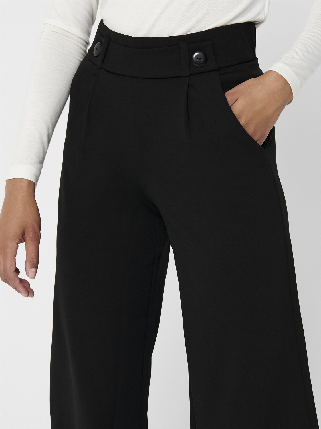 ONLY Pantalons Wide Leg Fit Taille haute -Black - 15208417