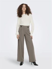 ONLY Pantalons Wide Leg Fit Taille moyenne -Driftwood - 15208430