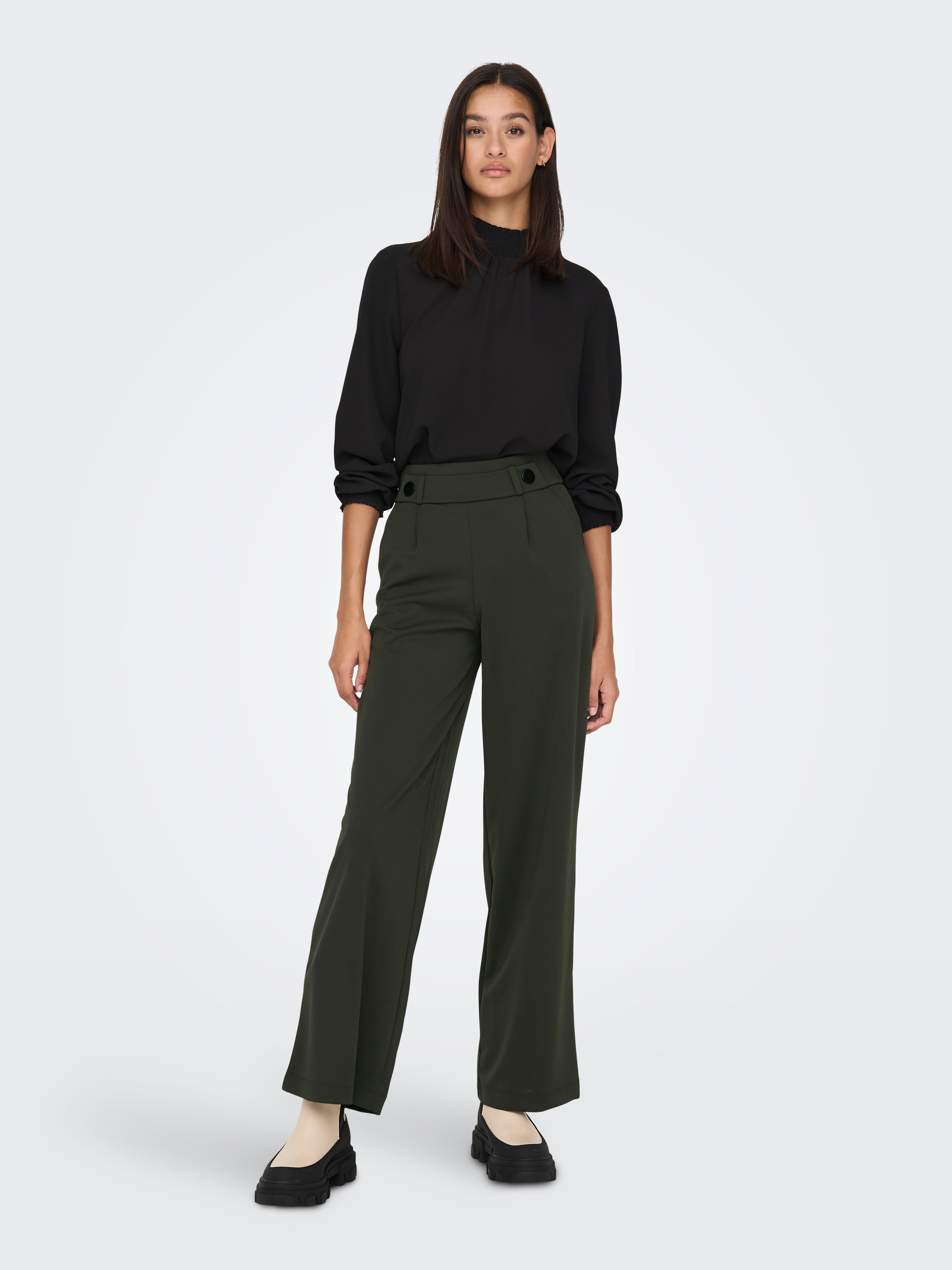 JDYGEGGO Wide Leg Fit Wide-leg trousers | Dark Grey | ONLY®
