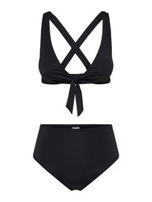 ONLY Cross back Bikini set -Black - 15208628