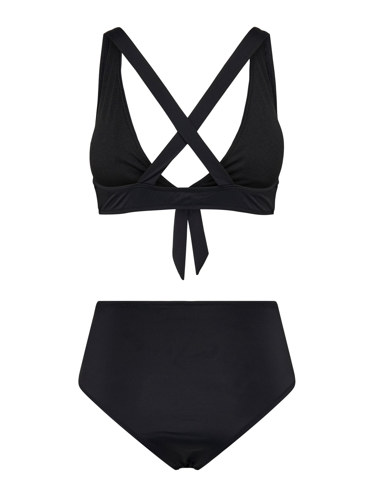 ONLY Cross back Bikini set -Black - 15208628