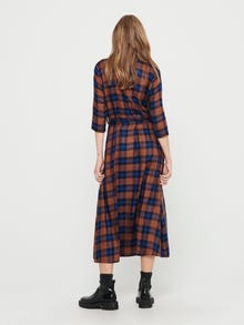 ONLY Maxi Checked Shirt dress -Leather Brown - 15209058