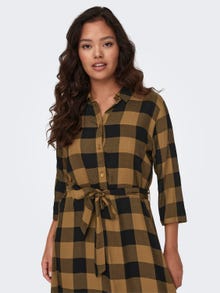 ONLY Maxi Checked Shirt dress -Toasted Coconut - 15209058