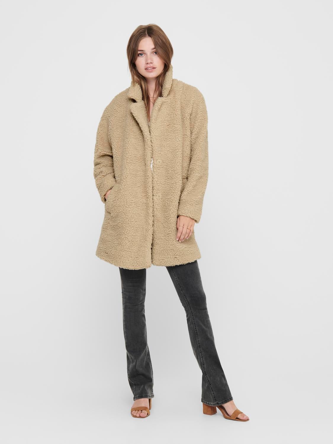 Sherpa Coat | Light Brown | ONLY®