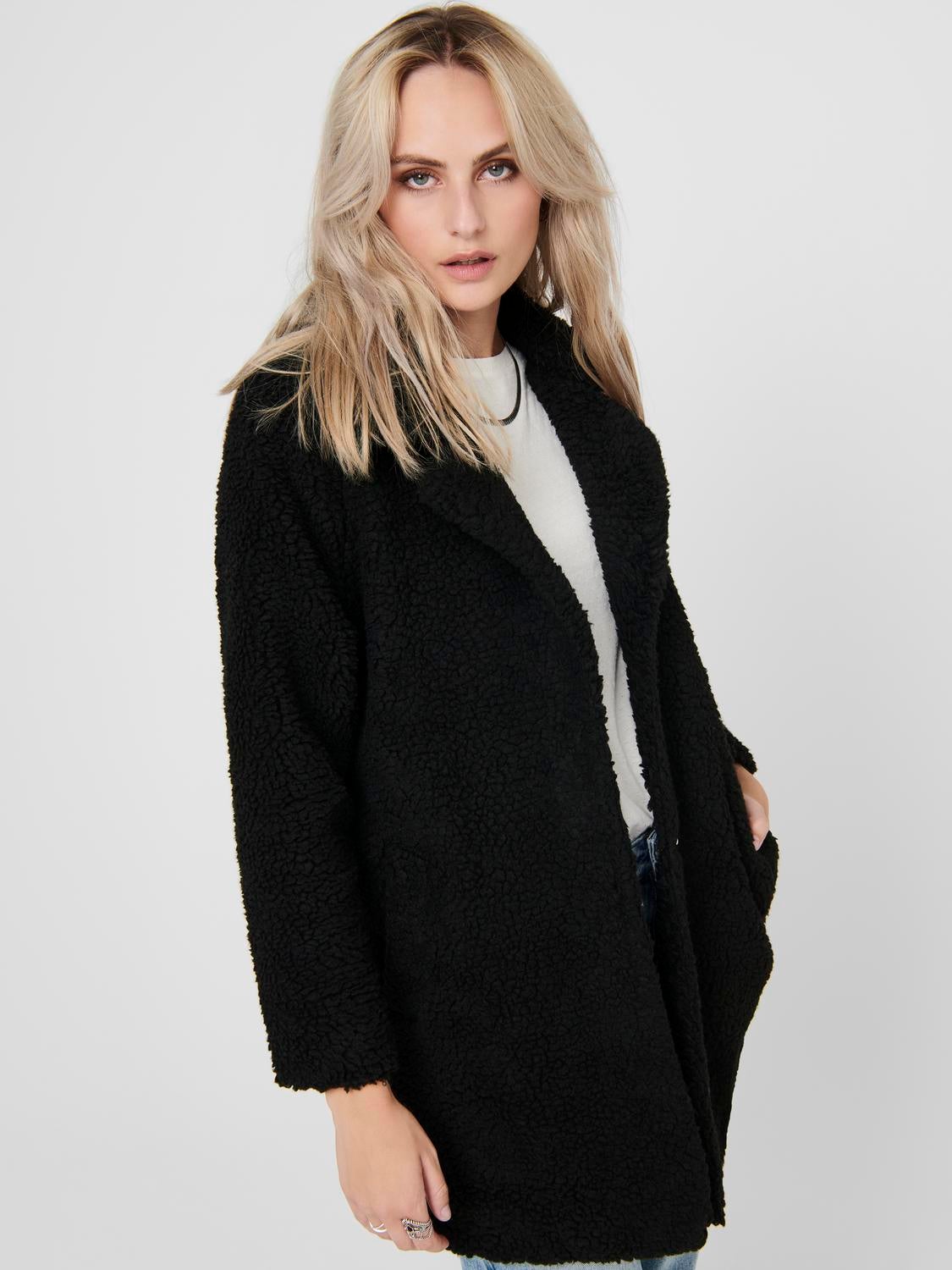 black long sherpa coat