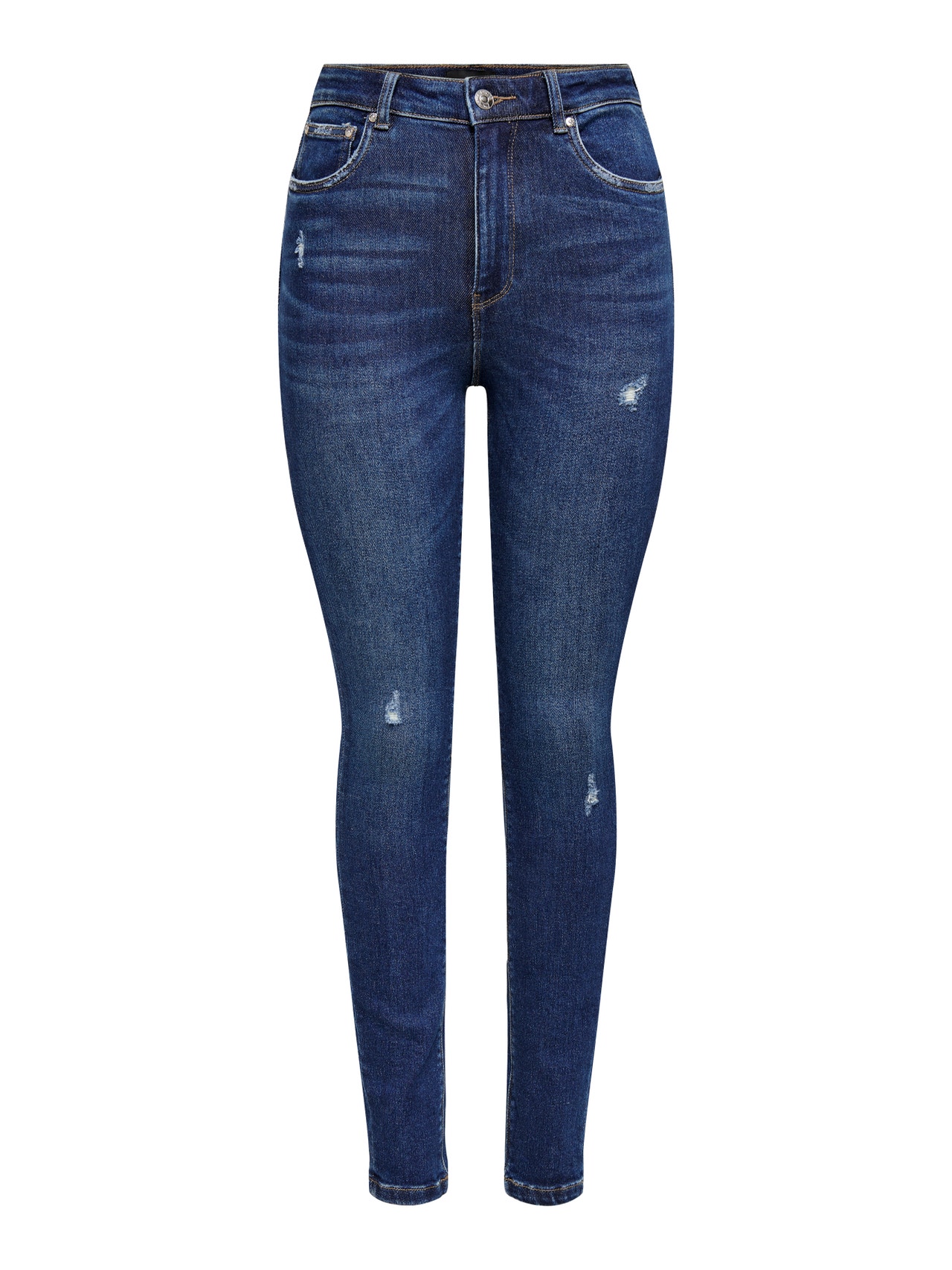ONLY Jeans Skinny Fit Taille haute -Dark Blue Denim - 15209155