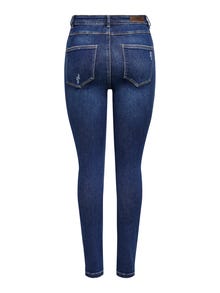ONLY Skinny Fit Hohe Taille Jeans -Dark Blue Denim - 15209155