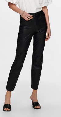 ONLY Damesbroek van kunstleer, skinny fit, kunstlederen broek, Black 1, XL / 30L