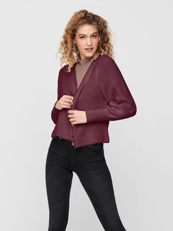 Gilet Laine Femme Only - Gilet Femme Lesly Rose Chiné Cardigan Noir Femme